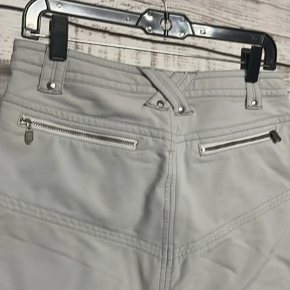 Athleta Tear Away B4 You Play Skirt Gray Zip Pockets Drawstring 4 Petite - Picture 5 of 8
